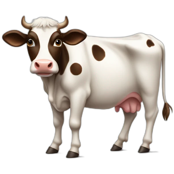 A cow with a great body emoji