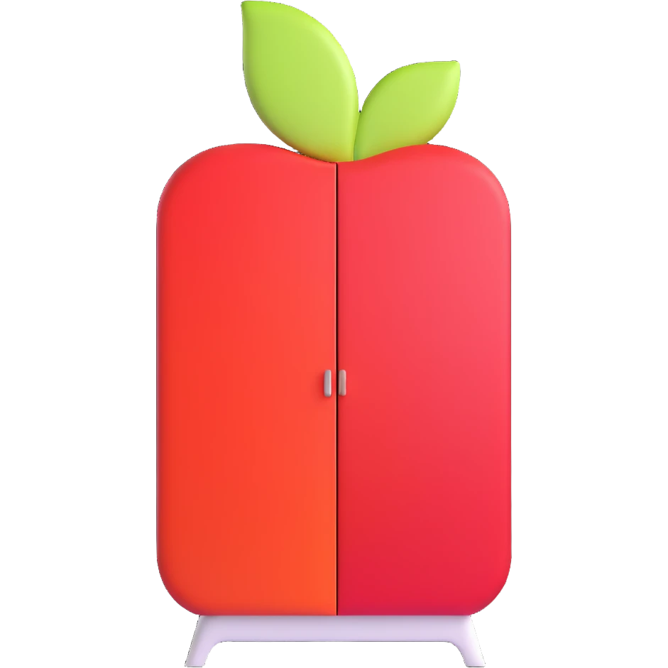 white modern wardrobe with apple-inspired design emoji