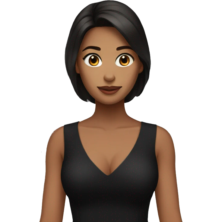 brunette in a tight black dress emoji