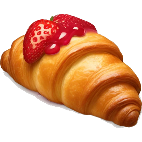 croissant with strawberry topping emoji
