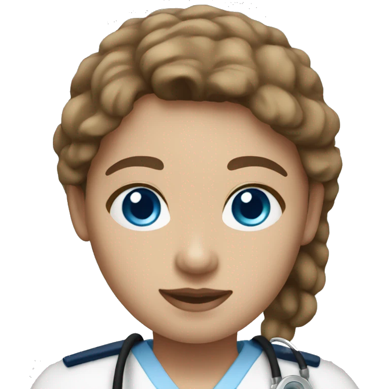 Nurse with light skin, brown hair and blue eyes  emoji