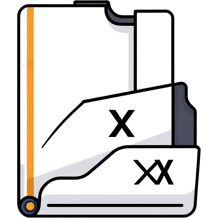 Document file icon with large black “X” over it emoji