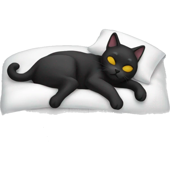 Black cat wearing lab coat sleeping on his back emoji
