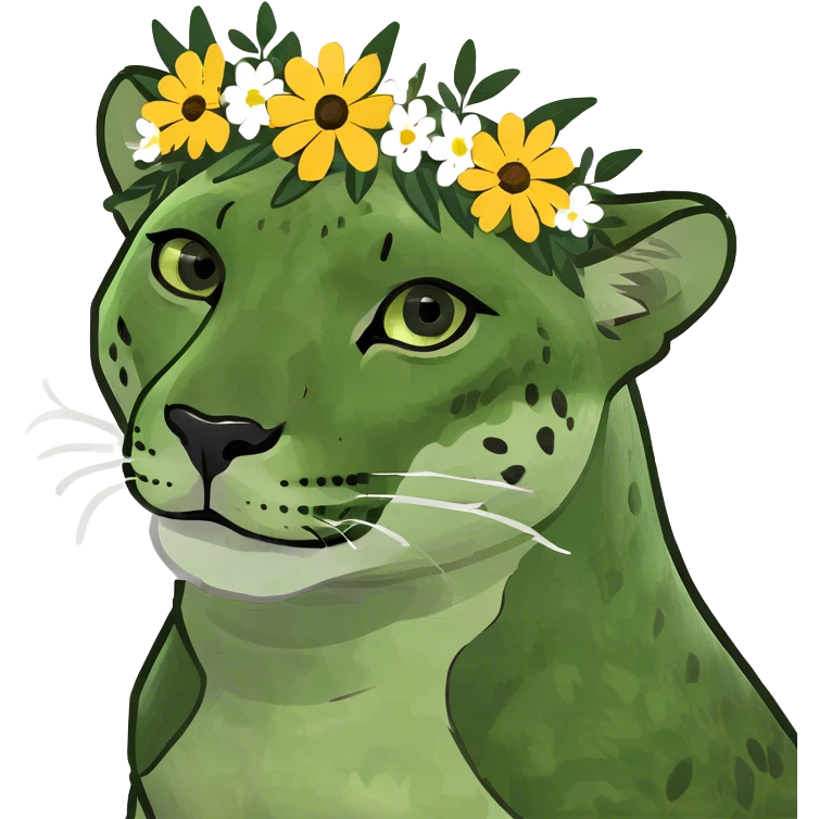 Cheetah covered in flowers emoji