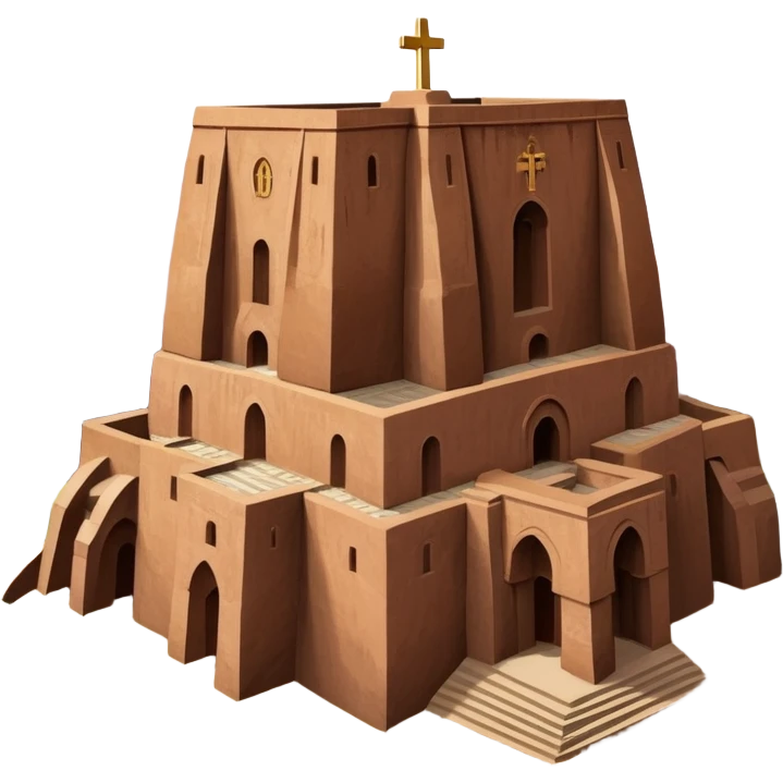 Create the rock hewn Church of Saint George in Lalibela, Ethiopia into an iOS style emoji. Make it HD and precise. emoji