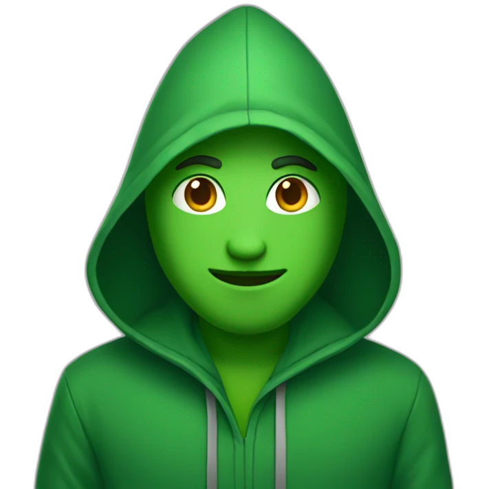 Green hooded male emoji