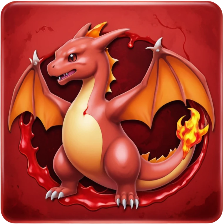 pokemon card made of blood emoji