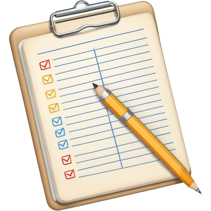 a checklist with study tasks emoji
