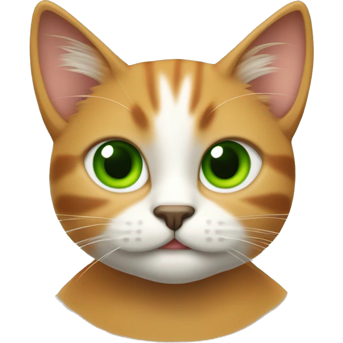 Gato naranjo con chasquilla de color verde  emoji
