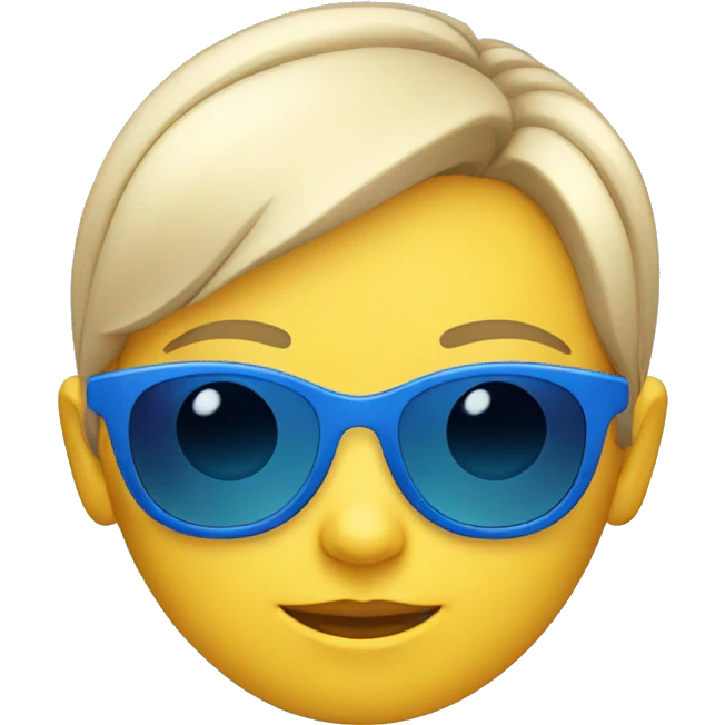 little white girl with blue sun glasses emoji