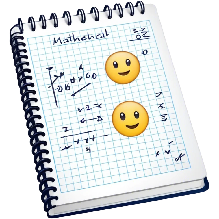 a notebook with lots of mathematical sketches emoji