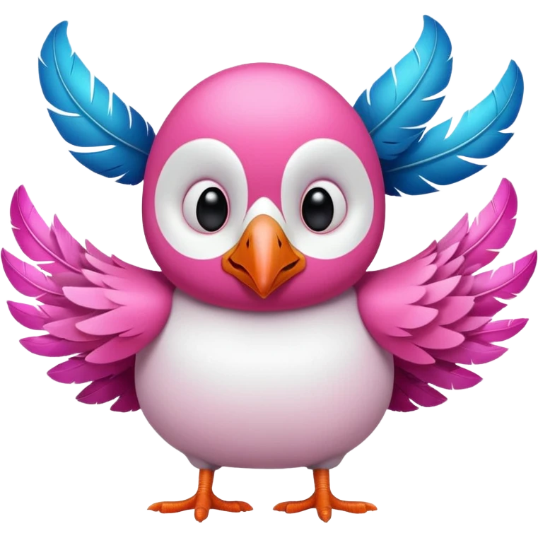 pink puffin blowing wind emoji