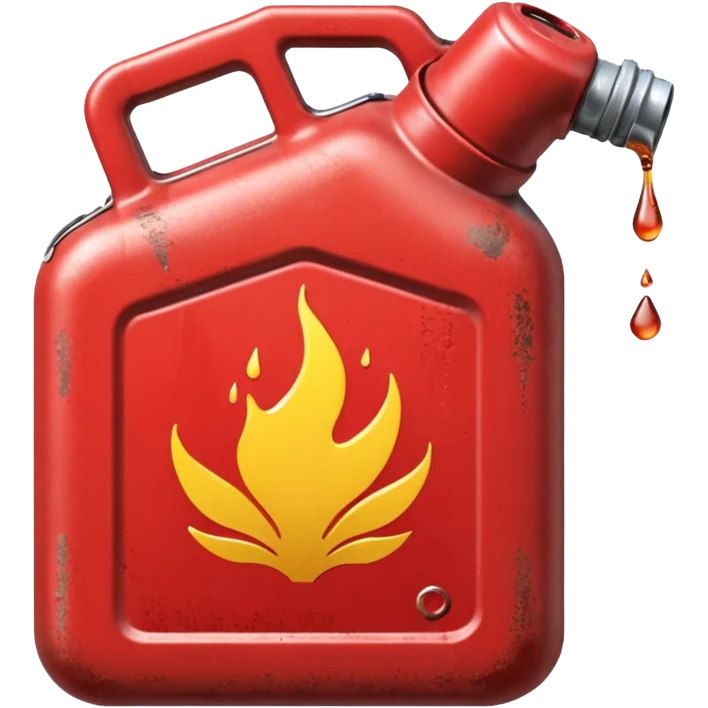 simple red gasoline canister plain pouring drops of diesel emoji