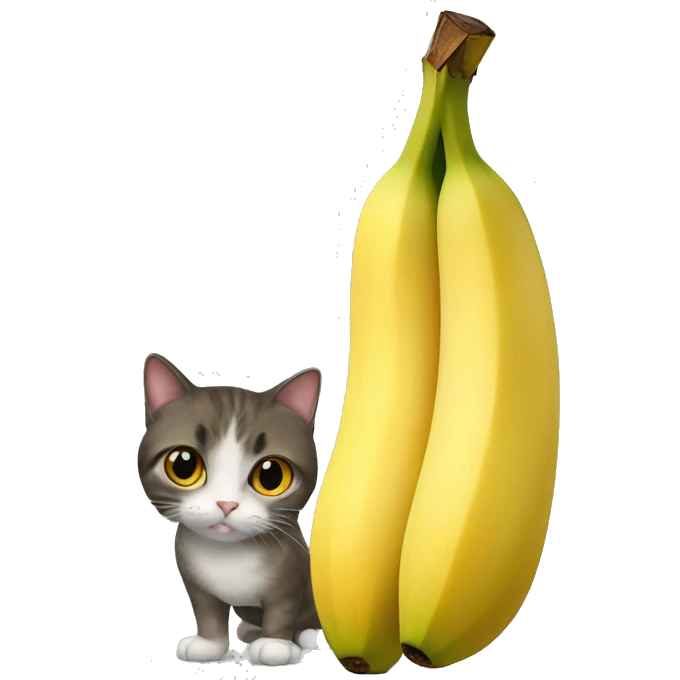 a banana with a cat emoji
