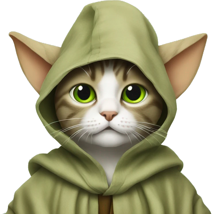 cat dressed as yoda on its birthday emoji