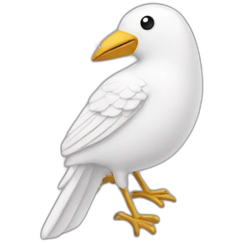 white bird-shaped necklace emoji