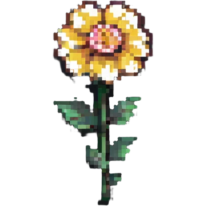pixel art flower with very few pixels, extremely low resolution, minimal design emoji