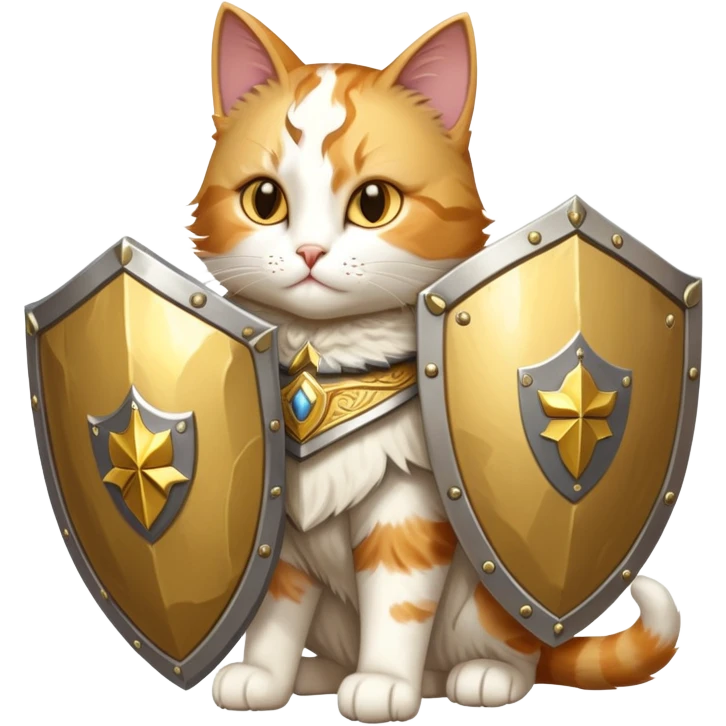 heroic paladin cat with golden holy shield emoji
