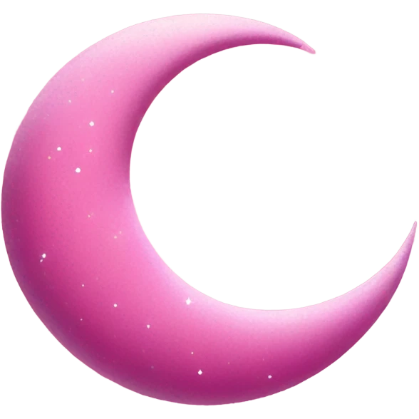 Pink crescent moon with sparkly clouds emoji
