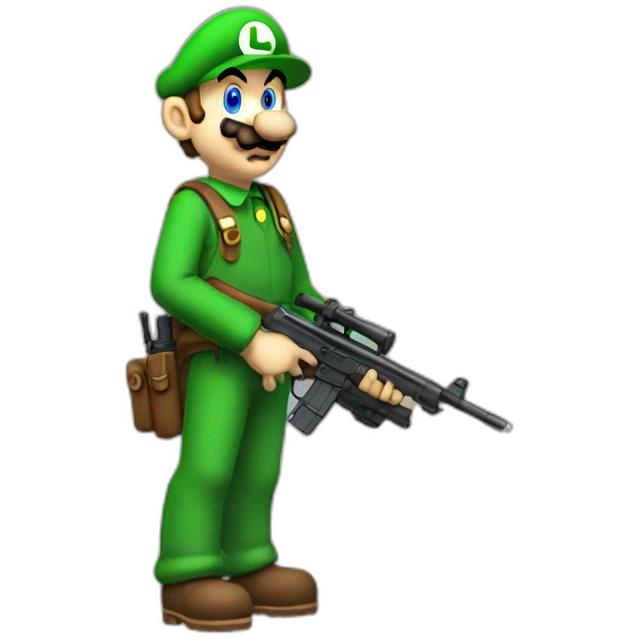 Luigi con un rifle emoji