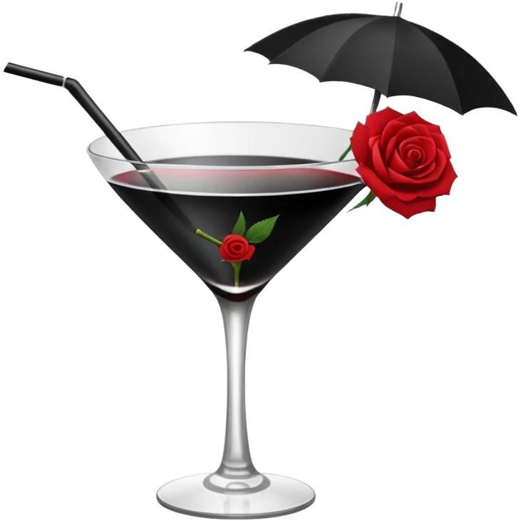 🍸+🍹+🖤+🌹 emoji
