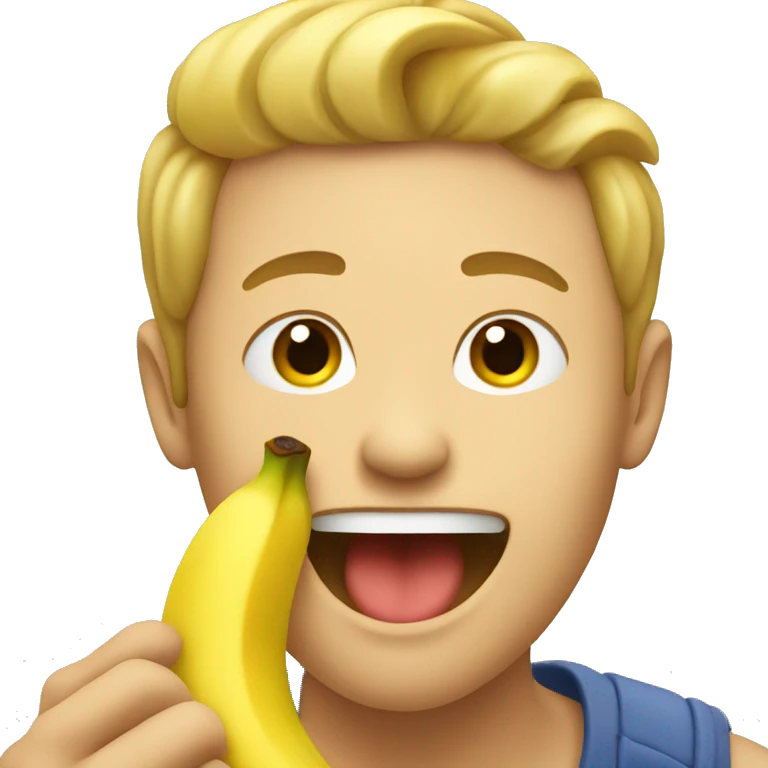 Gay guy eating banana emoji