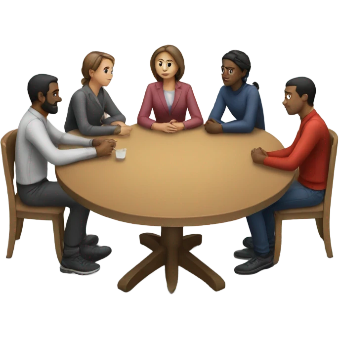 sitting around an empty table emoji