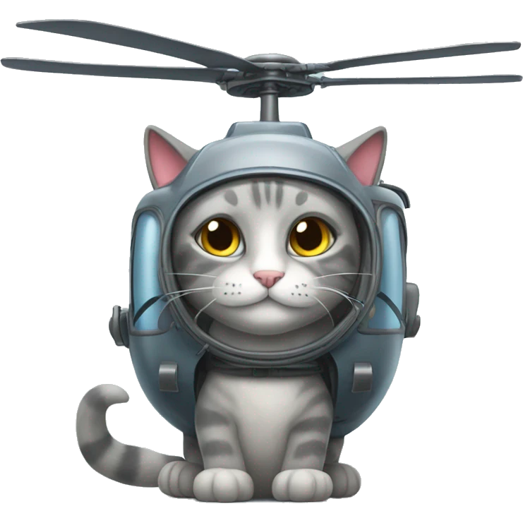 Helicopter cat emoji