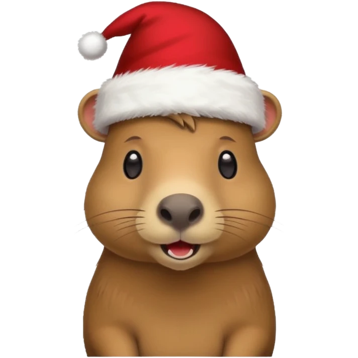 Capybara con gorrito de navidad emoji para Whatsapp  emoji
