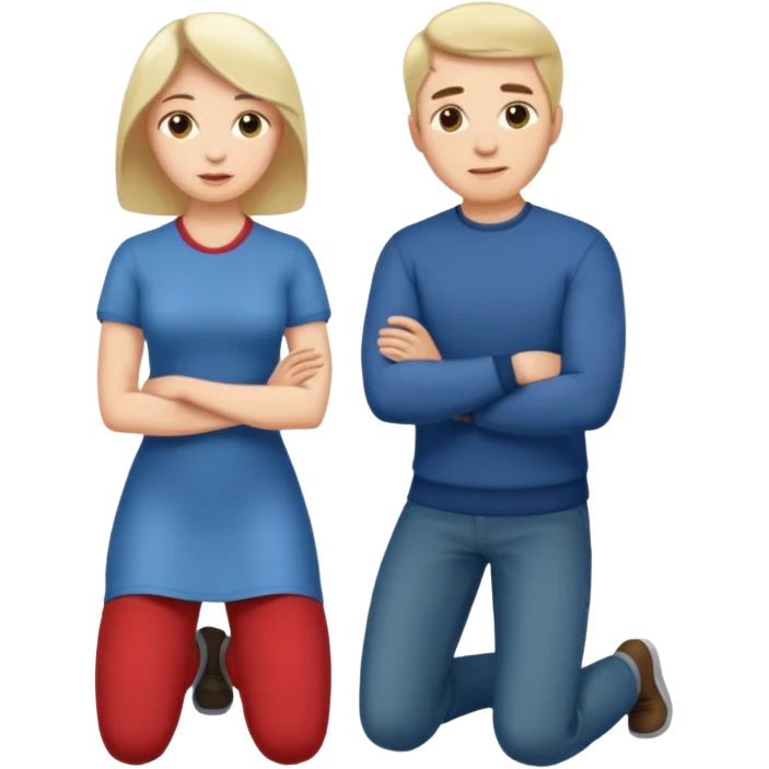 Man standing. Woman kneeling emoji