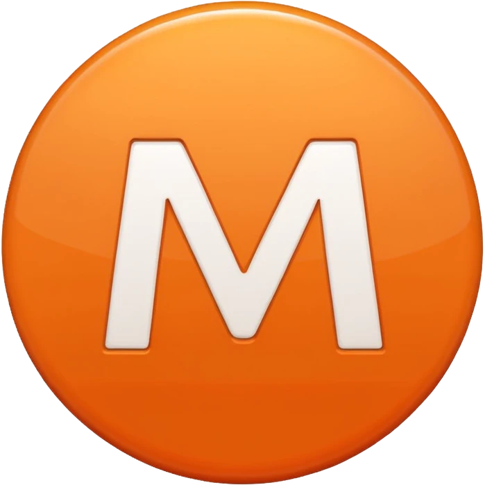 Orange circle with a white M in the Middle emoji