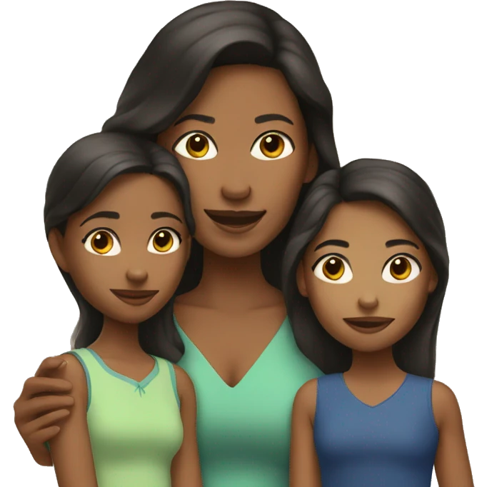 Mixed woman with 2 daughters emoji
