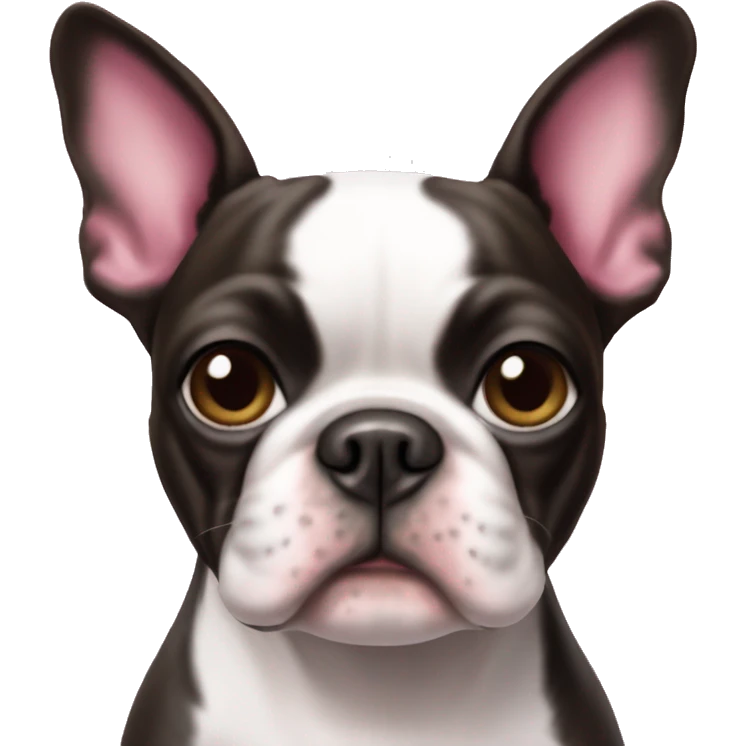 boston terrier dog wearing pink shirt emoji
