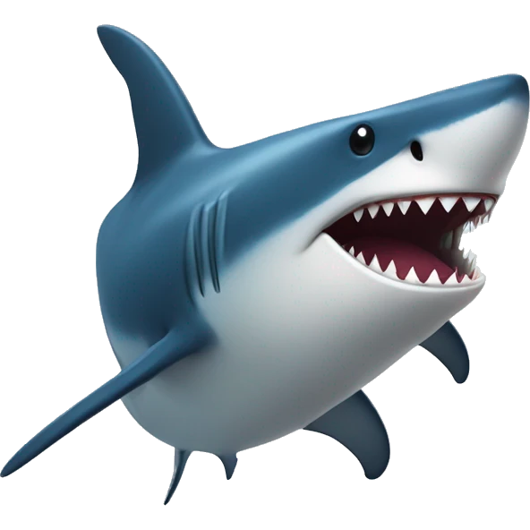 Un requin AVEC  un pingouin  emoji
