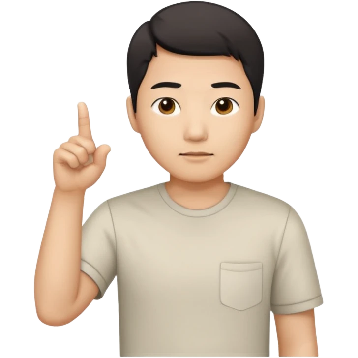 asian man pointing down emoji