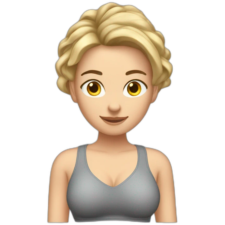 fit Caucasian woman small panties hands-in-hair pose (full body) emoji