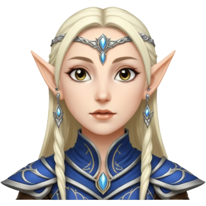 ESO female high elf warrior with lashes and earrings emoji