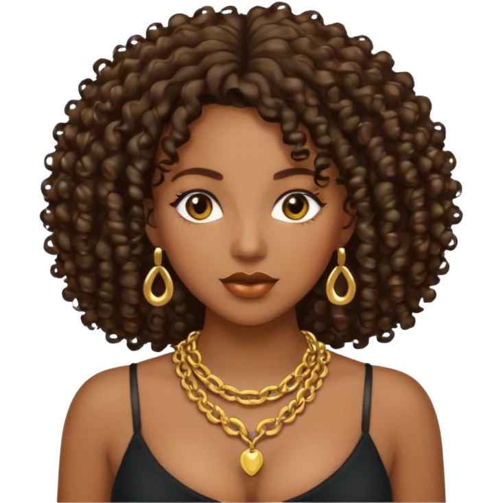 black woman bigger breast emoji curly hair darker emoji
