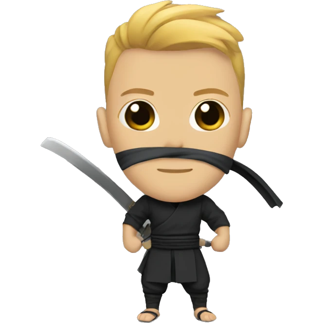 Ninja with a low taper fade emoji