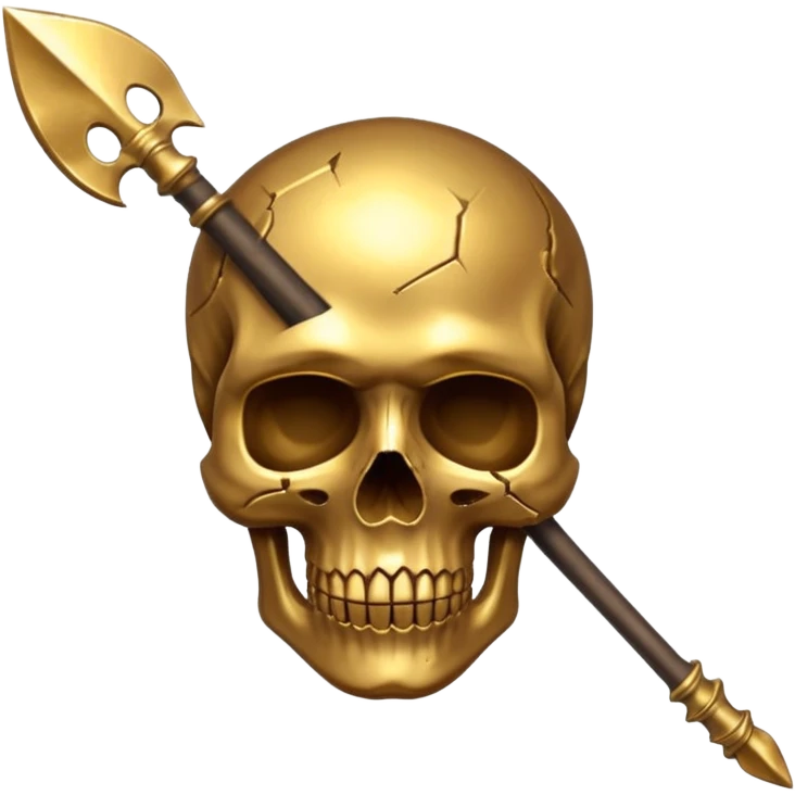 golden skull broke in half by a spear emoji