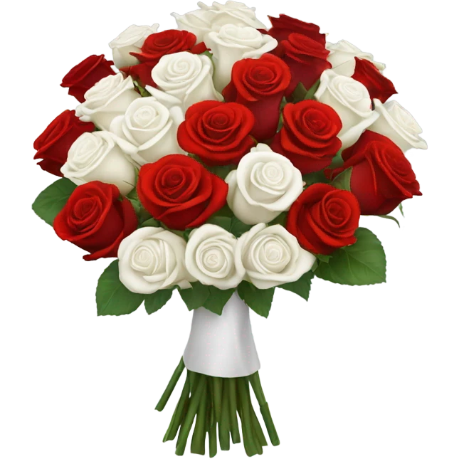 white and red roses emoji