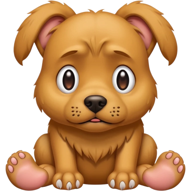 ugly dog with long toes emoji