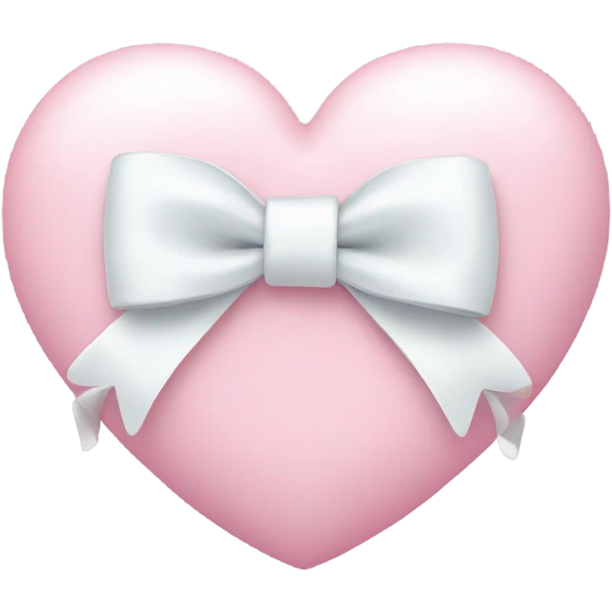 Pastel pink heart with white bow emoji