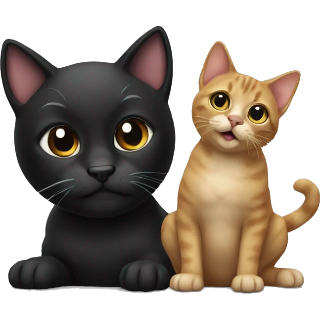 Cat black with dog black emoji