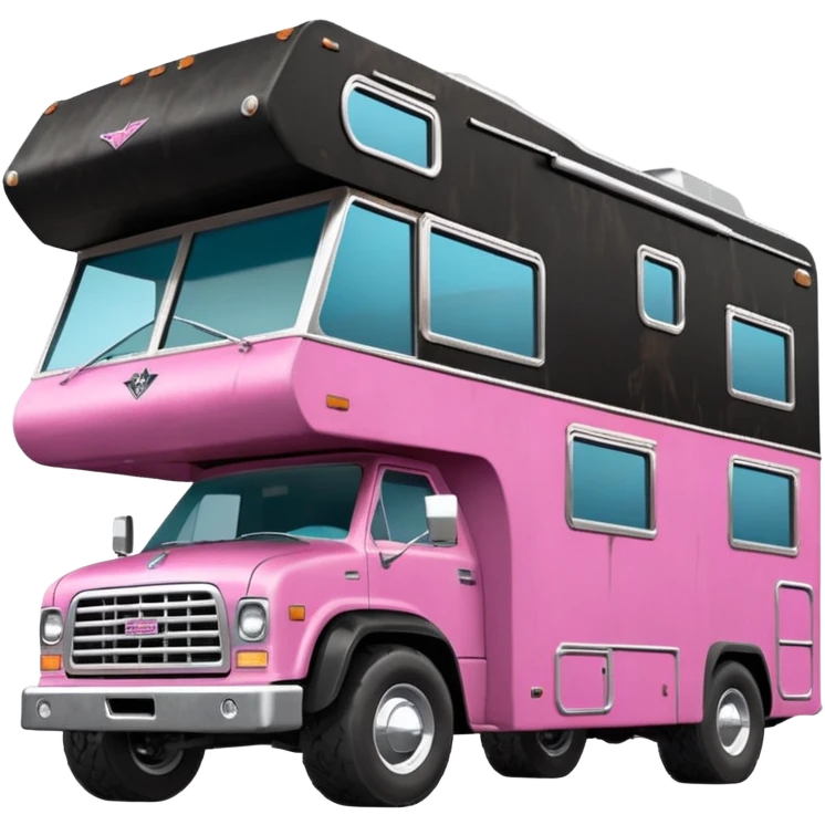 Aerodynamic Streamlined dilapidated hillbilly-Barbie Vader styled motor home rv off-roading rock-climbing 4x4 desert Winnebago party monster truck  emoji