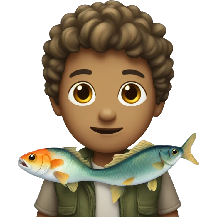 Boy with fish emoji