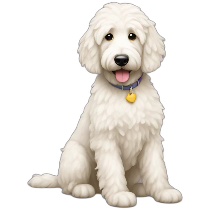 White golden doodle emoji