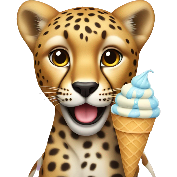 Cheetah with ice cream emoji