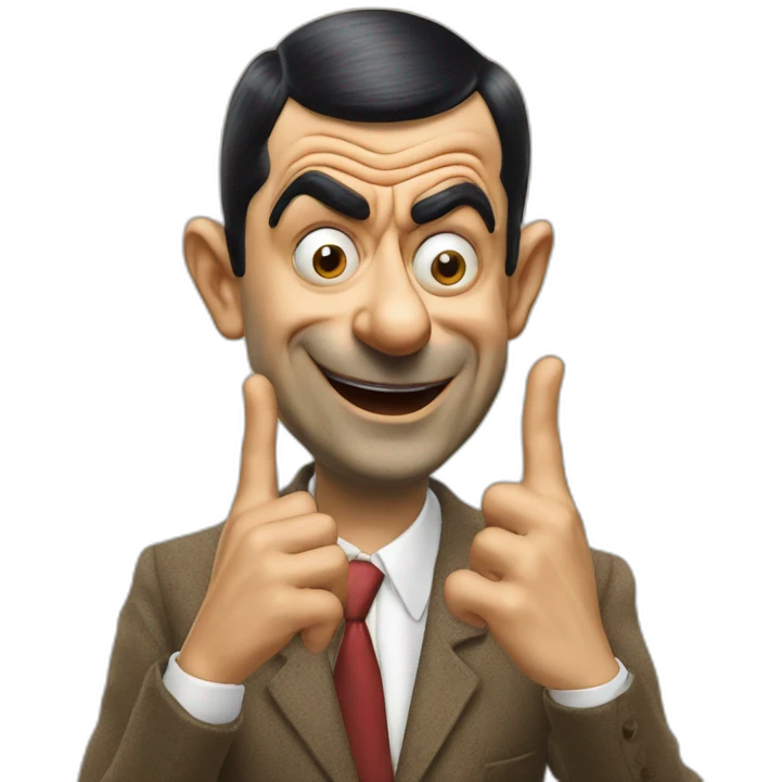 mr bean doing major finger emoji