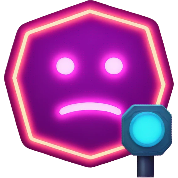 stop sign glowing neon emoji
